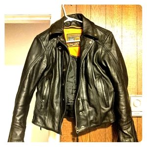 Leather biker jacket